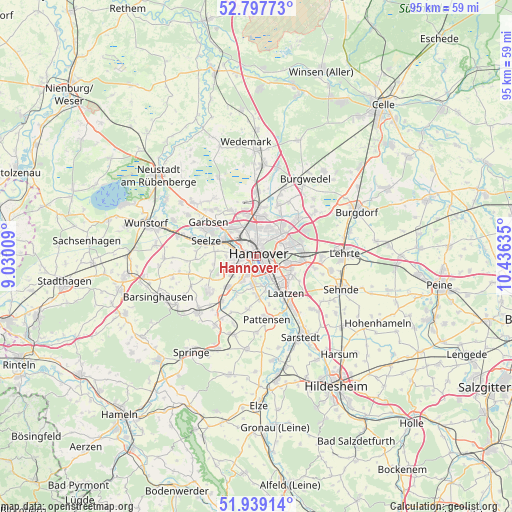 Hannover on map