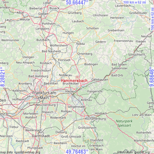 Hammersbach on map