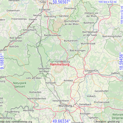 Hammelburg on map