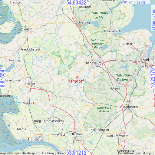 Hamdorf on map