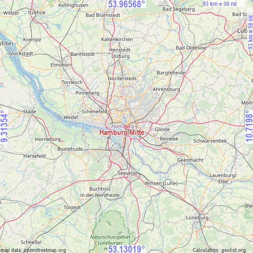 Hamburg-Mitte on map