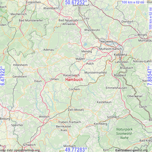 Hambuch on map