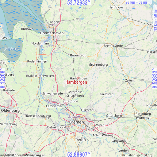 Hambergen on map