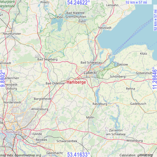 Hamberge on map