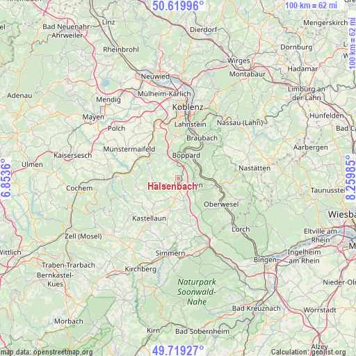 Halsenbach on map