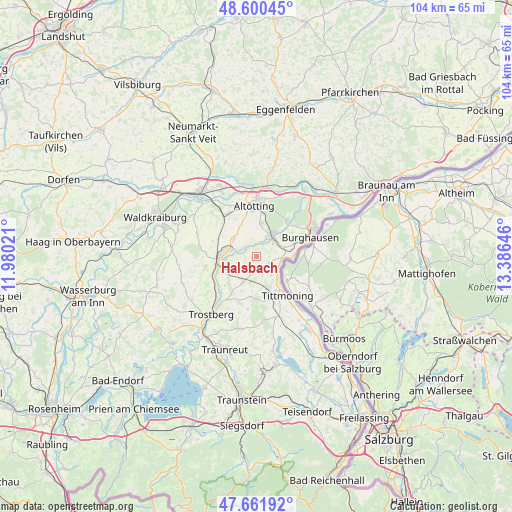 Halsbach on map