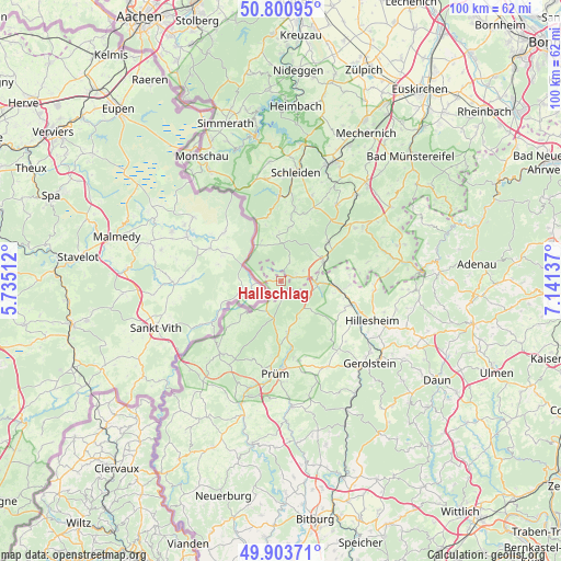 Hallschlag on map