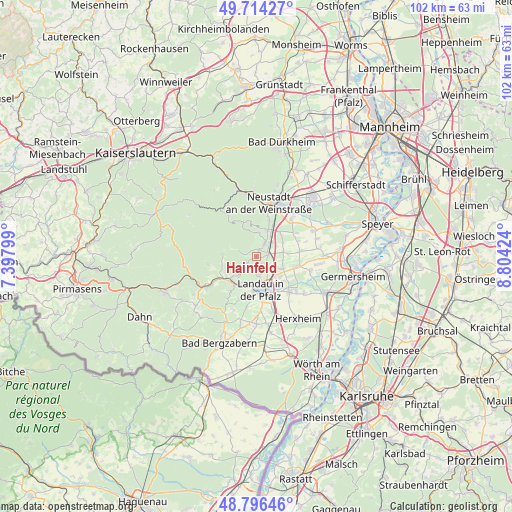 Hainfeld on map