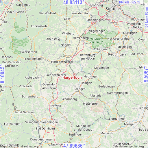 Haigerloch on map