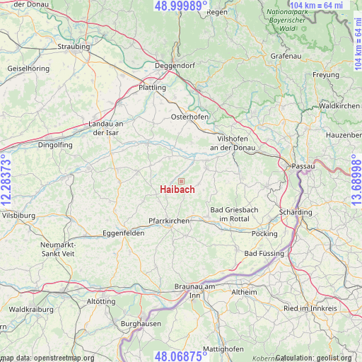 Haibach on map