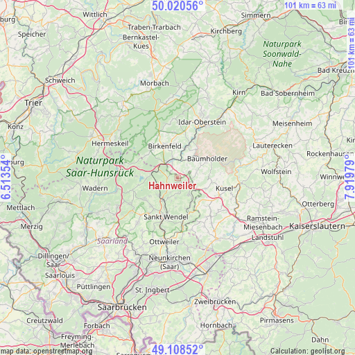 Hahnweiler on map