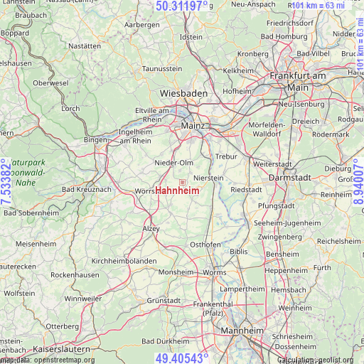 Hahnheim on map