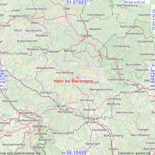 Hahn bei Marienberg on map