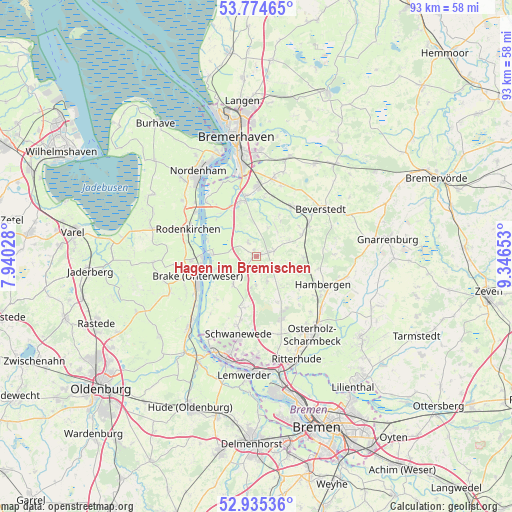 Hagen im Bremischen on map