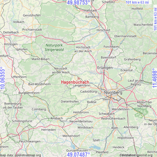 Hagenbüchach on map