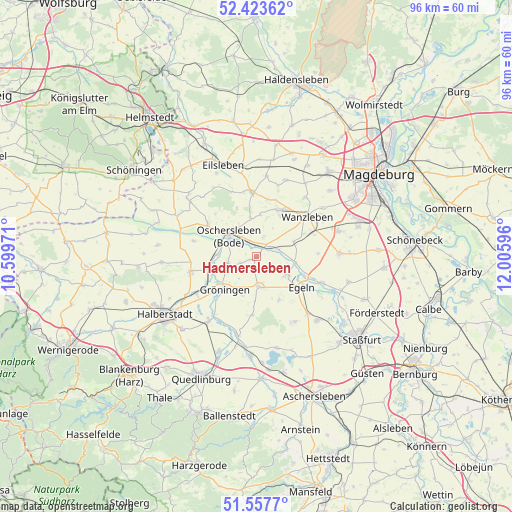 Hadmersleben on map