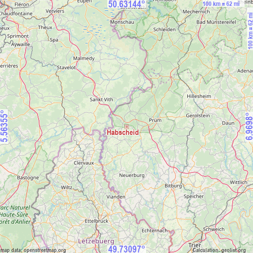 Habscheid on map