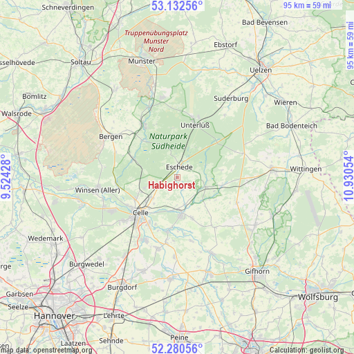 Habighorst on map