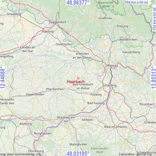 Haarbach on map