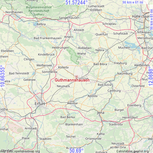 Guthmannshausen on map