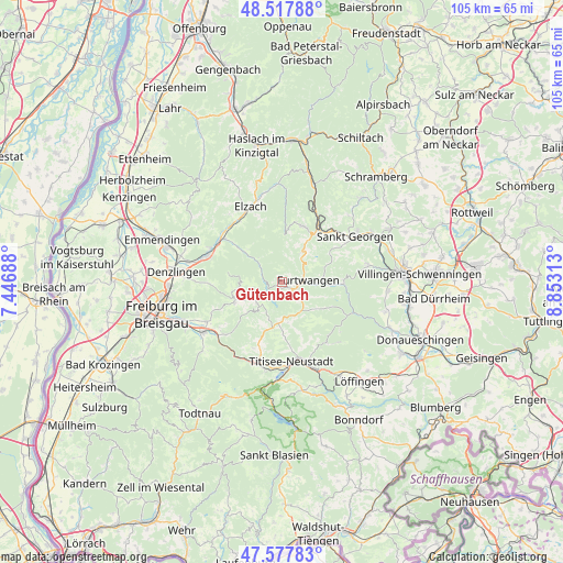 Gütenbach on map