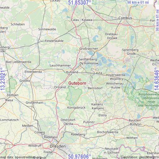 Guteborn on map