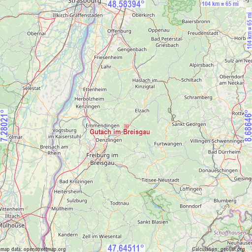 Gutach im Breisgau on map