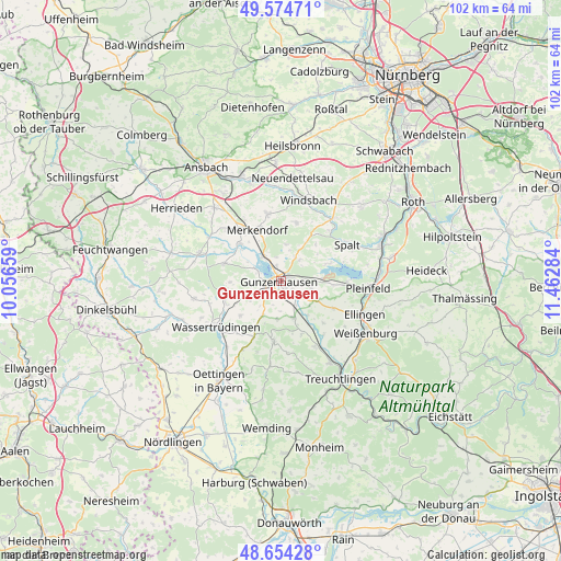 Gunzenhausen on map