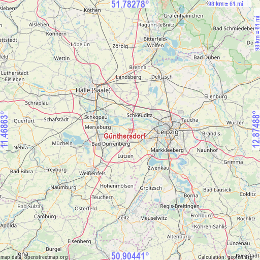 Günthersdorf on map