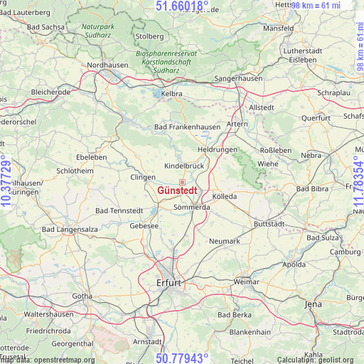 Günstedt on map