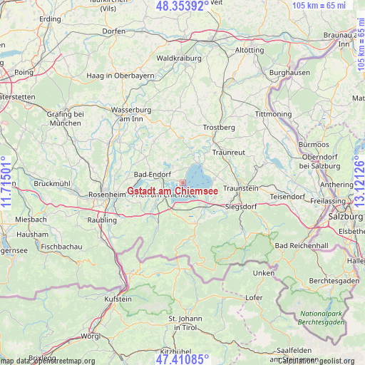 Gstadt am Chiemsee on map