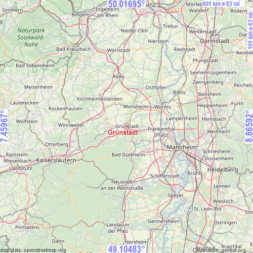 Grünstadt on map