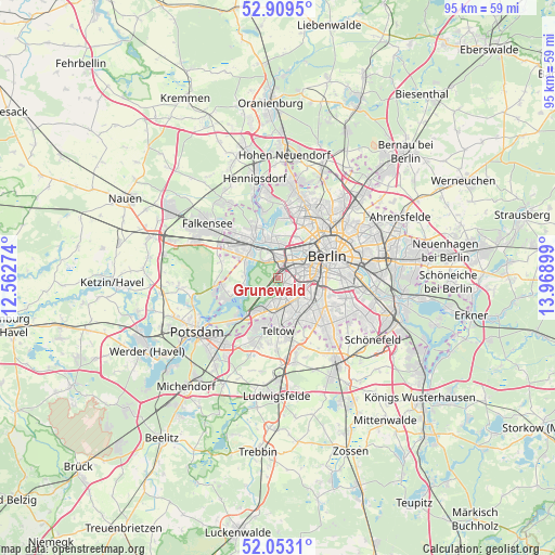 Grunewald on map