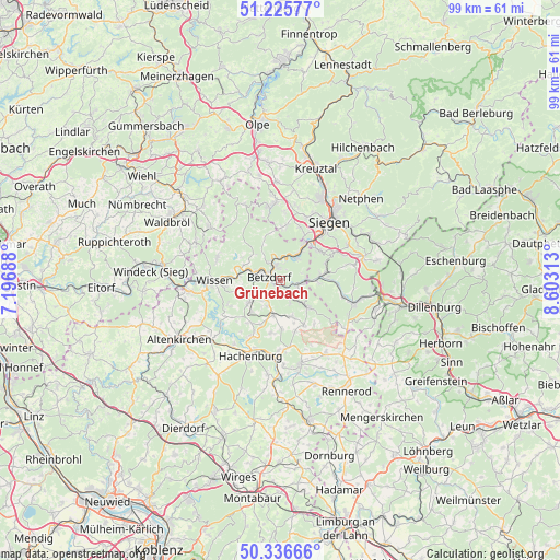 Grünebach on map