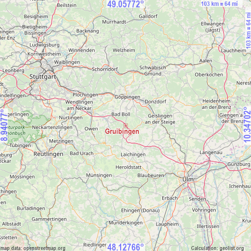 Gruibingen on map