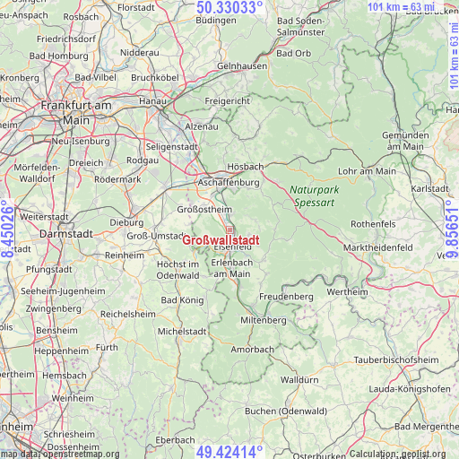 Großwallstadt on map