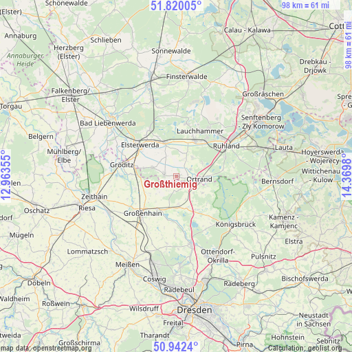 Großthiemig on map