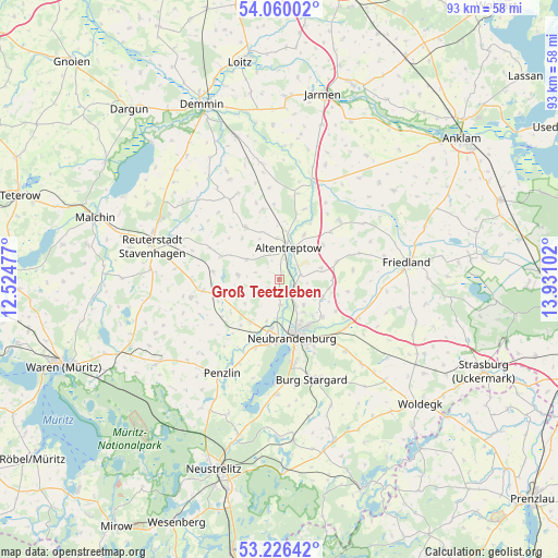 Groß Teetzleben on map