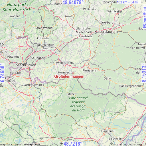 Großsteinhausen on map