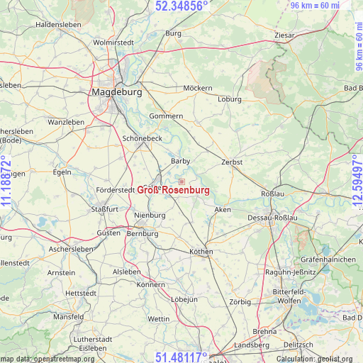Groß Rosenburg on map