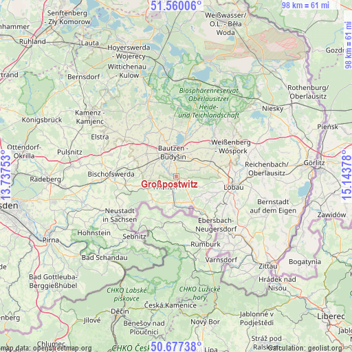 Großpostwitz on map