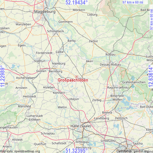 Großpaschleben on map