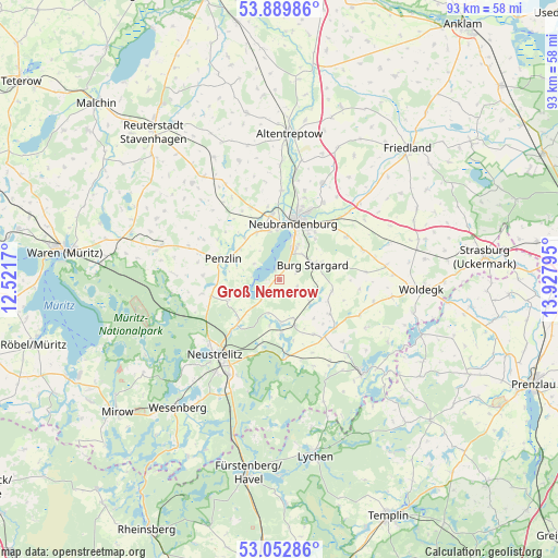 Groß Nemerow on map