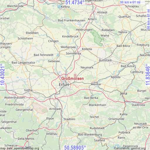 Großmölsen on map