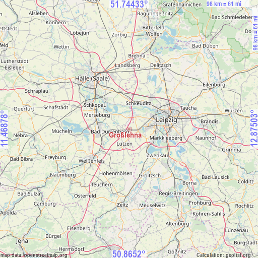 Großlehna on map