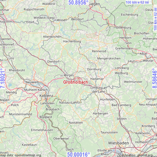 Großholbach on map