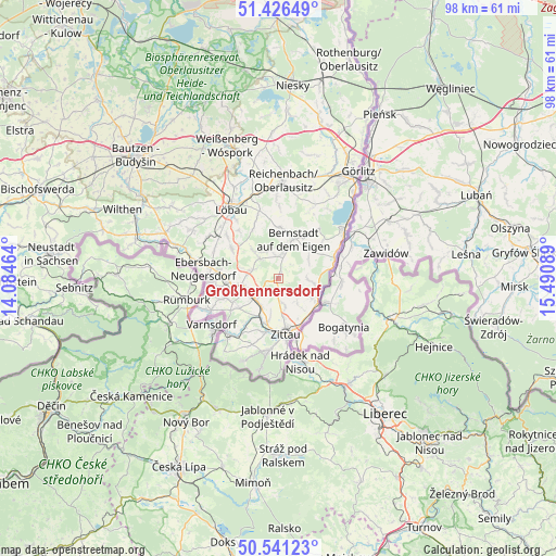 Großhennersdorf on map
