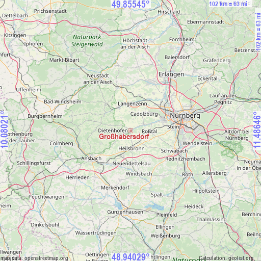 Großhabersdorf on map