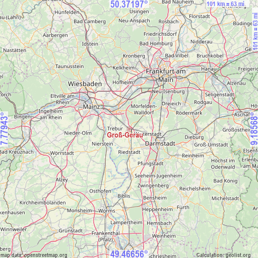 Groß-Gerau on map