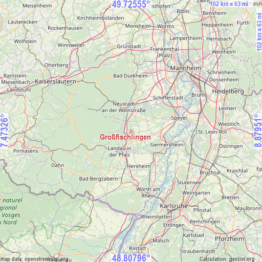 Großfischlingen on map